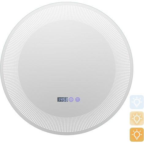 60 cm led badezimmerspiegel mit 3 farbigen lichtern touch schalter kosmetikspiegel
