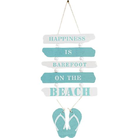 Plaque décorative vintage à suspendre, style plage, pour porte ou mur, en bois. Plaque créative style plage. (1/5)