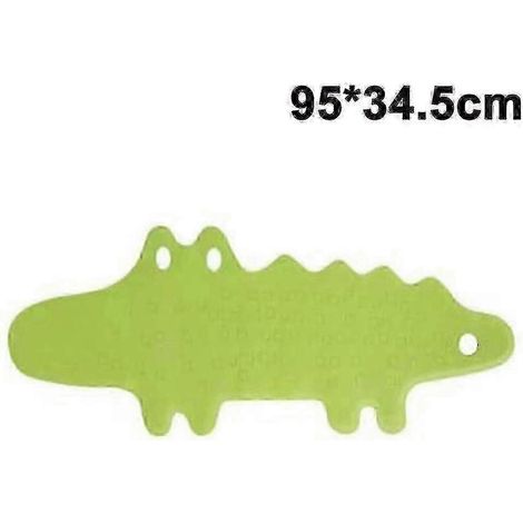 Rutschfeste Badematte für Kinder, rutschfeste Duschmatte, Kinder-Duschmatte, weiches Gummi, maschinenwaschbar, Krokodilmuster, 95 cm x 34,5 cm (1/5)