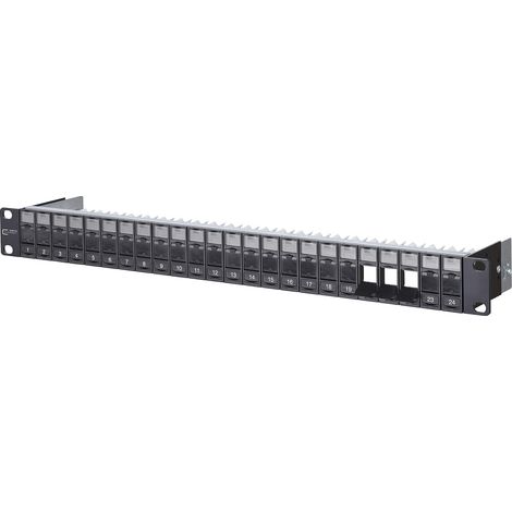Metz Connect Keystone 19 pulgadas Portamódulos 1U 24 Port negro sin equipar, apantallado, 130920-BKKE