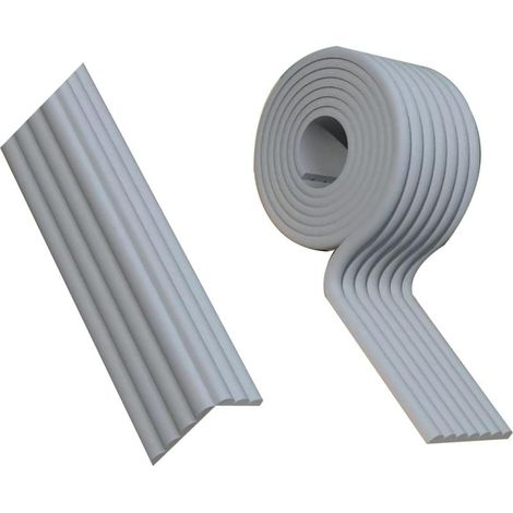 Protections d'angle, bandes de protection de bord, coussins d'angle de meubles en mousse souple résistante (gris, 8 cm de large x 2 m de long). (1/5)