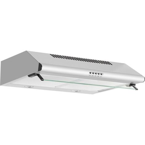 Glemgas – Hotte encastrée GHC640IX – Acier inoxydable – Extraction 345 m³/h – Conduit/Recirculation – 2 filtres métal/carbone (1/7)