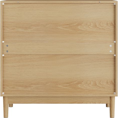 Commode en bois de style campagnard médiéval avec 3 tiroirs, 80x39x80 cm, couleur chêne (1/5)