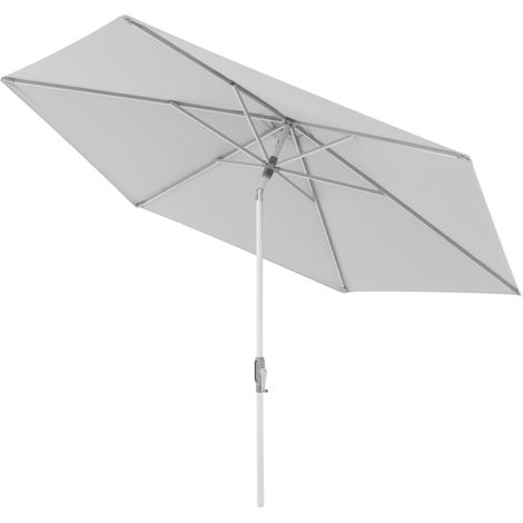 Doppler ACT 305 AUTO-TILT Sonnenschirm ø 305 cm rund Mittelmastschirm Kurbelschirm 4 Farbvarianten 827 Hellgrau (1/5)