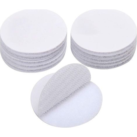 Ciel-100 pièces d'autocollants double face blancs, ruban adhésif double face extra fort, rond (5 x 5 cm) (1/4)