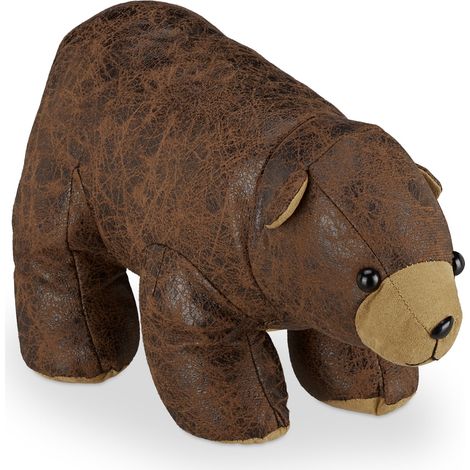 Fermaporta decorativo a forma di orsetto di peluche per camera da letto, soggiorno, 25 x 15 x 10 cm in tessuto marrone 130008960