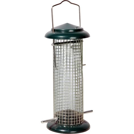 Mangeoire à Oiseaux en métal - Mangeoire à Oiseaux Sauvages - Cadre en Acier Inoxydable - Vert - 11513 (1/4)