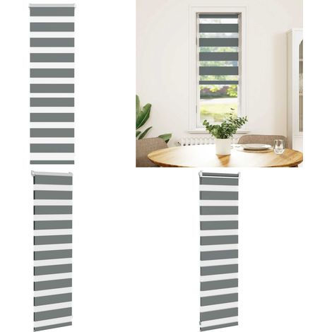 vidaXL Zebrarollo Dunkelgrau 40x100 cm Stoffbreite 35,9 cm Polyester (1/5)