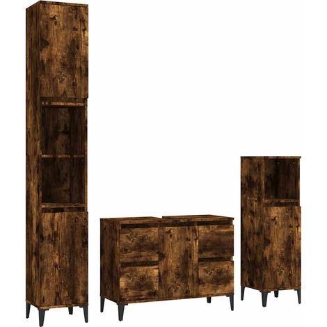 Maison Exclusive - Set de muebles baño 3 pzas madera contrachapad