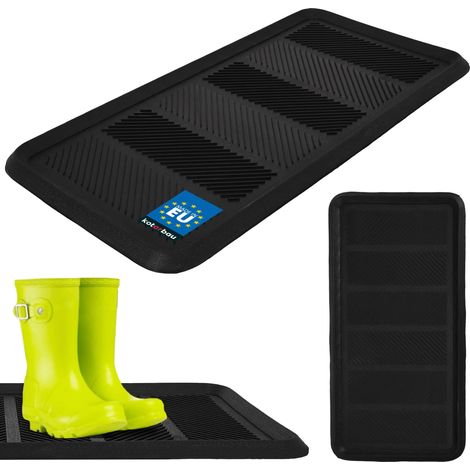 KOTARBAU® Bac D'Égouttement pour Chaussures - Gomme - 80 x 40 cm - Noir - Plateau Égouttoir à Bord Surélevé - Égouttoir Chaussures - Etanche Protection Sol (1/5)