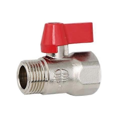 Absperrventil für Duschkopf aus Messing, Regelventil, Kugelhahn, 1/2 Zoll NPT-Außen- und Innengewinde, Nickel (DN15)