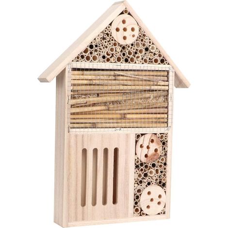 Nichoir en Bois pour Abeilles et Insectes, Nichoir Naturel Durable pour la Décoration Extérieure du Jardin, fabriqué en Bois de Noyer, Attire Les Insectes Bénéfiques pour L'observation des (1/5)