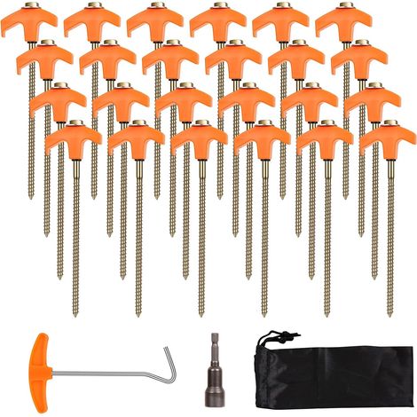 Sardines de Fixation, 24 Pièces Piquet Ancrage, Sardines Camping 20 cm (1/5)
