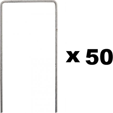 Gt Garden – Lot de 50 piquets de fixation en acier galvanisé – Longueur 200 mm – Largeur 70 mm – Extrémités pointues pour insertion facile (1/3)