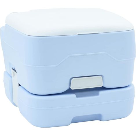 Camping-Toilette Helles Blau und Weiß 41,5 x 36,5 x 30 cm