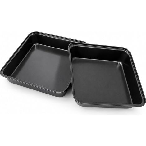 2 Pièces Plat Four Antiadhésif, Plat à Four, Revêtement Antiadhésif, Acier au Carbone (1/5)