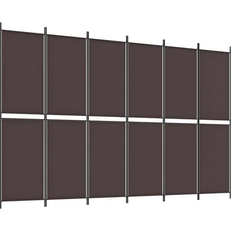 Paravent Cloison de séparation 6 panneaux, Pour Jardin, Balcon, Terrasse Marron 300x200 cm Tissu OIB8673E (1/5)