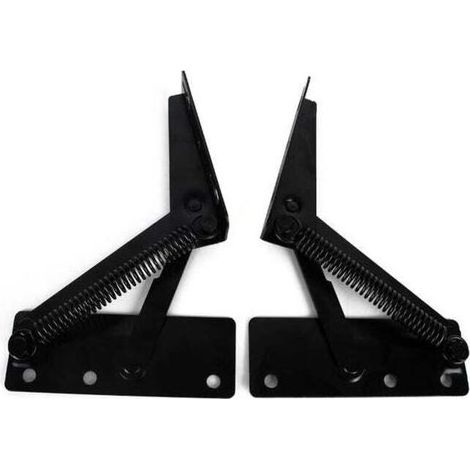 (1 paire) Charnières à ressort pour appui-tête de canapé pliable à 80°, noires (1/5)