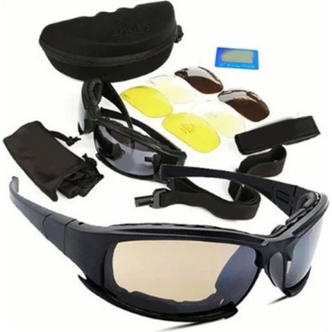 Lunettes de moto coupe-vent, résistantes aux chocs et aux UV, légères en polycarbonate. (1/5)