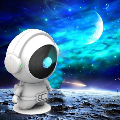 Veilleuse Projecteur Astronaute - Ciel Étoilé Laser RVB - Ambiance Nocturne Intérieure - Télécommande Incluse - 120 x 113 x 228 mm (1/4)