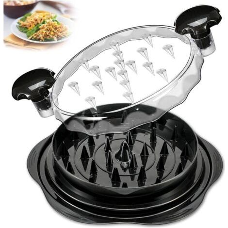 Broyeur de poulet Twist pour la cuisine, hachoir manuel pour poitrines de poulet, pour aliments hachés, viande et légumes (noir)