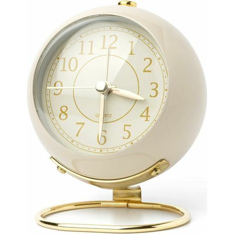 royaluxe - Horloge de bureau Réveil silencieux pour chambre à coucher à piles Horloge rétro esthétique (1/5)