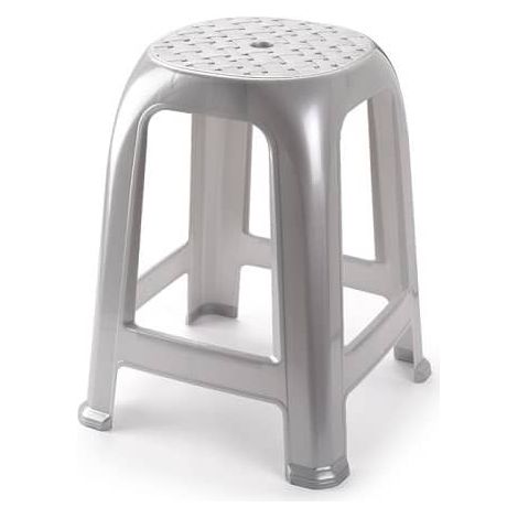 Taburete de plastico Gris