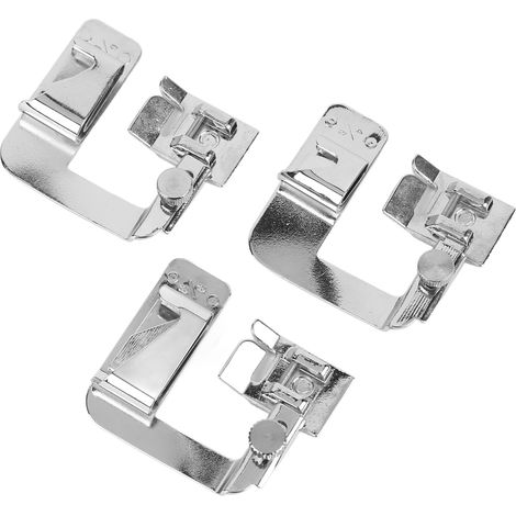 Lot de 3 Pieds-de-biche à ourlet roulé, anti-rouille, haute dureté, pour machine à coudre domestique (1/5)