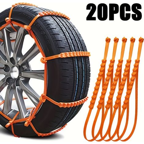 20 piècesChaînes à neige antidérapantes pour voitures et VUS - Chaînes de traction durables pour pneus d'hiver, parfaites pour les véhicules tout-terrain, I (1/5)