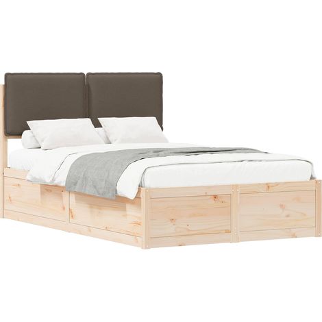 Letto con Testiera Rivestita Talpa 120 x 190 cm Pino massello vidaXL