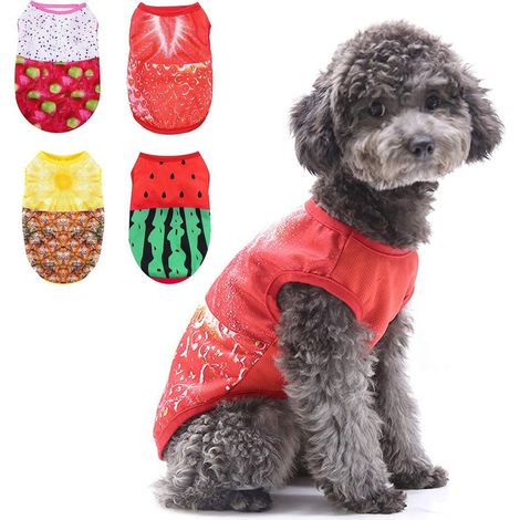 T-shirt pour chien imprimé 4 pièces (petit)-Fei Yu (1/2)