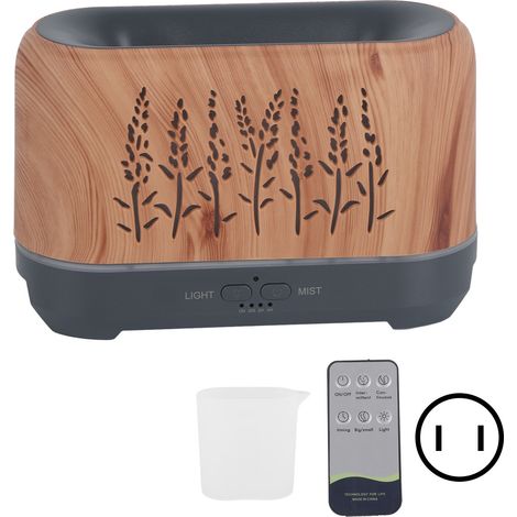 200ml Diffuseur de Flamme Silencieux Portable Humidificateur d'Arôme avec Télécommande pour Maison Bureau Yoga 100‑240V Prise US (1/5)