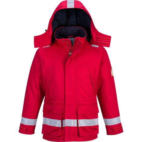 Chaqueta de invierno ignífuga y antiestática industria offshore FR59 XXXL Rojo