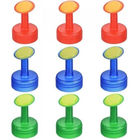 Juego de 9 tapones para regaderas, 28 mm de diámetro interior, para regaderas de jardín. Rojo, verde, azul.