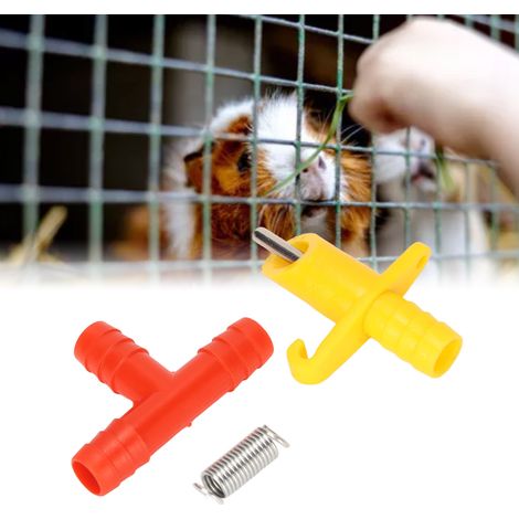 Grifo automático para beber agua para roedores, juego de 100 unidades, diseño integrado con tetina de acero inoxidable y adaptador de manguera para jaulas de conejos, cerdos y hurones. (1/5)