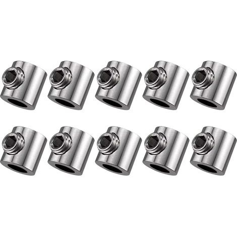 Lot de 10 Serre-Câbles à Assemblage,Serre Cable Trou Unique En Acier Inoxydable, Serre-Câbles Polyvalents pour Câbles Métalliques de 1 à 1,5 Mm, Chantiers de Construction et Les Navires Corde à Linge (1/5)