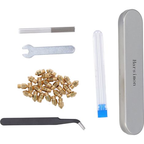 Kit de nettoyage d'aiguilles de buses d'imprimante 3D, pièces et accessoires pour extrudeuse à tête plate MK8 (1/5)