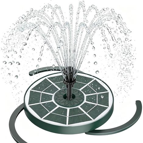 Fontaine Solaire 3,5 W avec Verre Vert Foncé Pompe Flottante avec Divers Effets de Pulvérisation pour Jardin et Bassin (1/5)