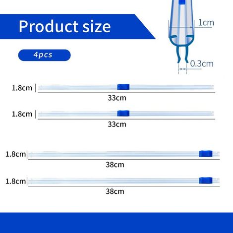 Distributeur Film Alimentaire Coupe-papier - 4 pièces 33cm/38cm Dérouleur Coupe-Film Plastique, Film Plastique avec Coupe-Glissière, Derouleur Film Alimentaire, pour Cuisine à Domicile (1/4)