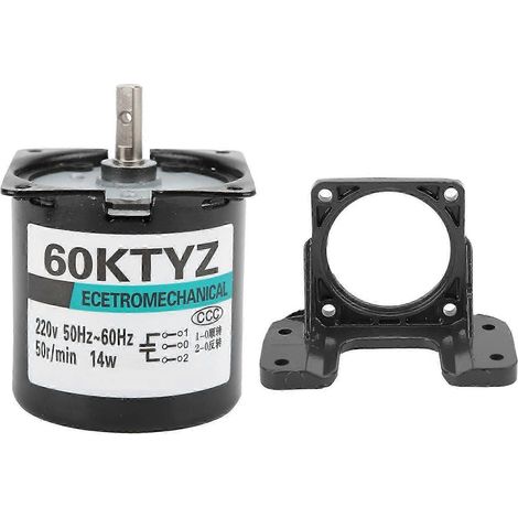 14-W-Wechselstrom-Synchronmotor, 2-Wege, hohes Drehmoment, Permanentmagnet, zentrale Welle mit Halterung XD60KTYZ (50 U/min, 220 V) (1/5)