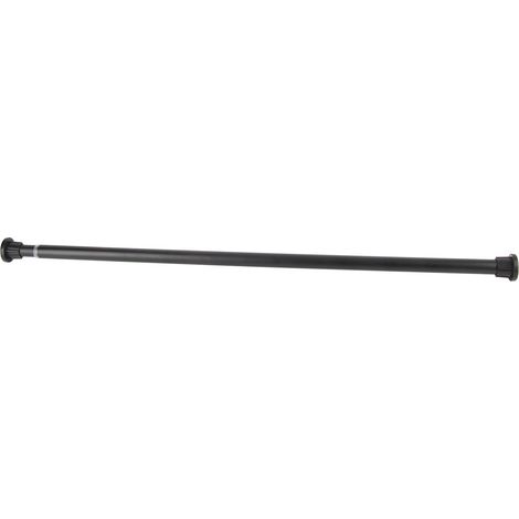 Barre de tension noire en acier inoxydable, réglable et télescopique, pour suspendre les vêtements. Diamètre : 2,5 cm, longueur : 50 à 80 cm. (1/5)