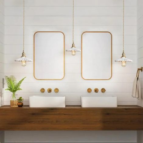 3x Lustre Salon Moderne,E27 Luminaire Suspensio Industriel Abat-jour en Céramique Design Jupe plissée Plafonnier Style (1/5)