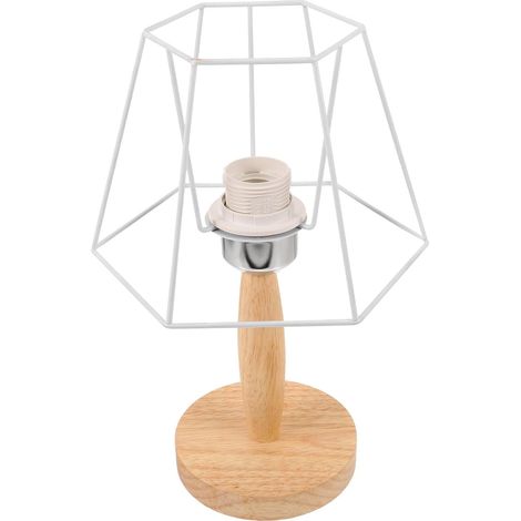 Mobestech Lampe de Table Moderne Blanc en Bois et Fer avec (1/5)