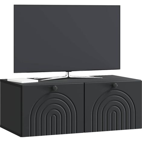Maison Exclusive - Meuble TV mural Noir 78,5 x 41 x 30 cm Bois d'ingénierie