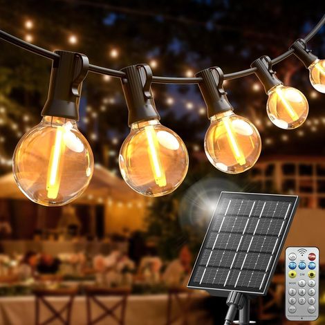 Guirlande Solaire Guinguette Extérieur - 18M 30 Ampoules - 4 Modes IP44 - Décoration Jardin Terrasse Balcon Mariage (1/5)