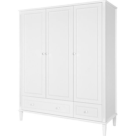 Armoire 3 portes 2 tiroirs Novelies Bianka Blanc (1/3)