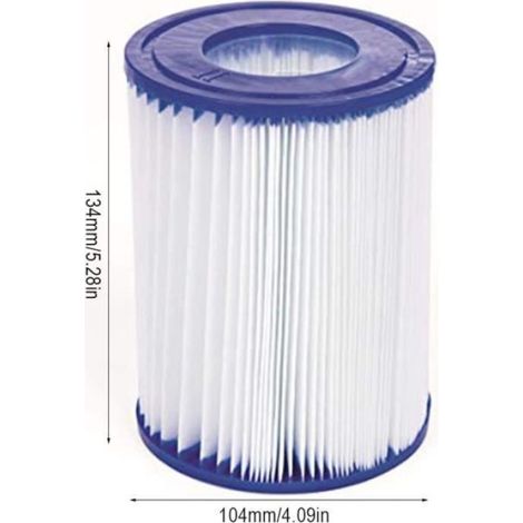 Cartouche De Filtration - Pliante - Pour Pompe A Eau De Piscine - Type 2 FD2137 - Blanc - Lot De 4 (1/4)