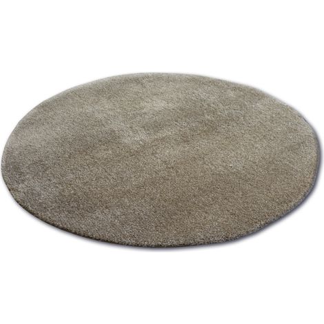 Teppich Kreis SHAGGY MICRO dunkelbeige  beige rund 100 cm