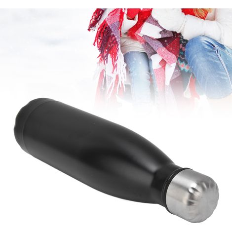 Isolierte Edelstahlflasche, Becher in Bowlingkugelform, mattschwarz (1/5)