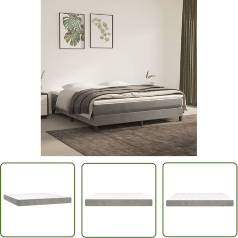 The Living Store Matelas de lit à ressorts ensachés Gris clair 160x200x20 cm - Matelas À Ressorts Ensachés - Matelas Moelleux - Matelas Support Moyen - Matelas Velours - Literie (1/5)
